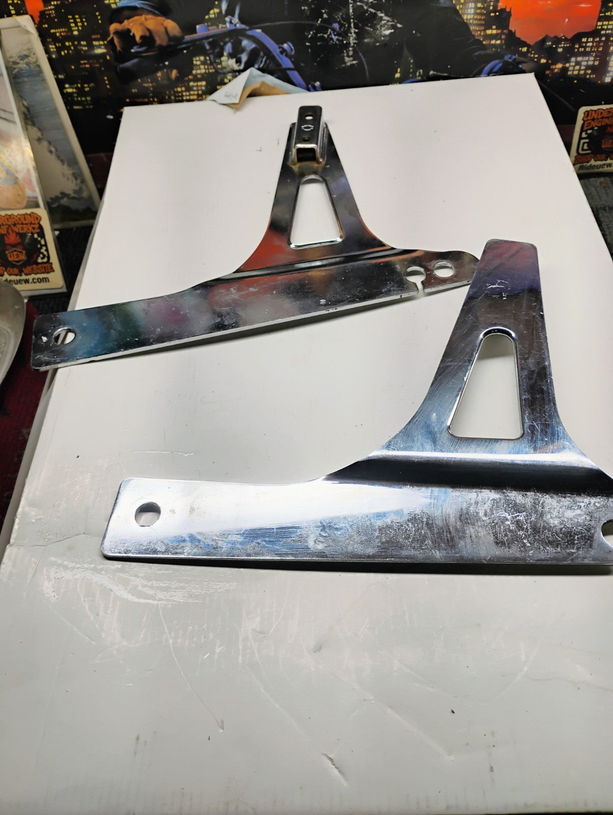 HARLEY DAVIDSON BACK REST MOUNTS CHROME OE 