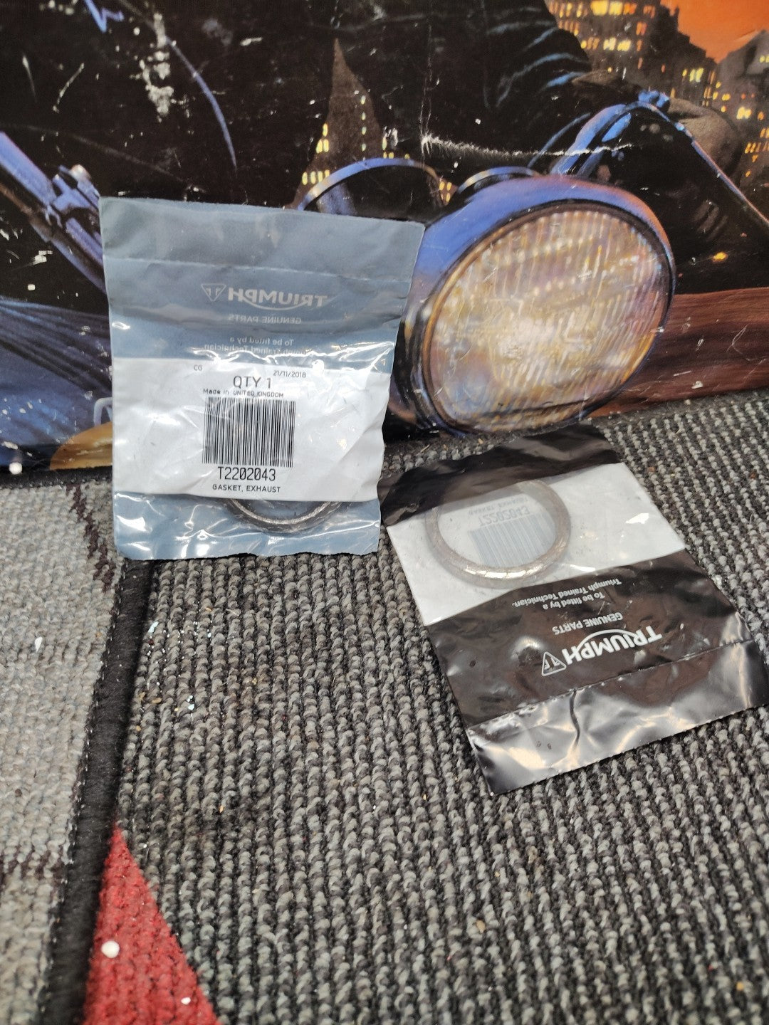 GENUINE TRIUMPH DAYTONA 675 STREET TRIPLE EXHAUST GASKET T2202043