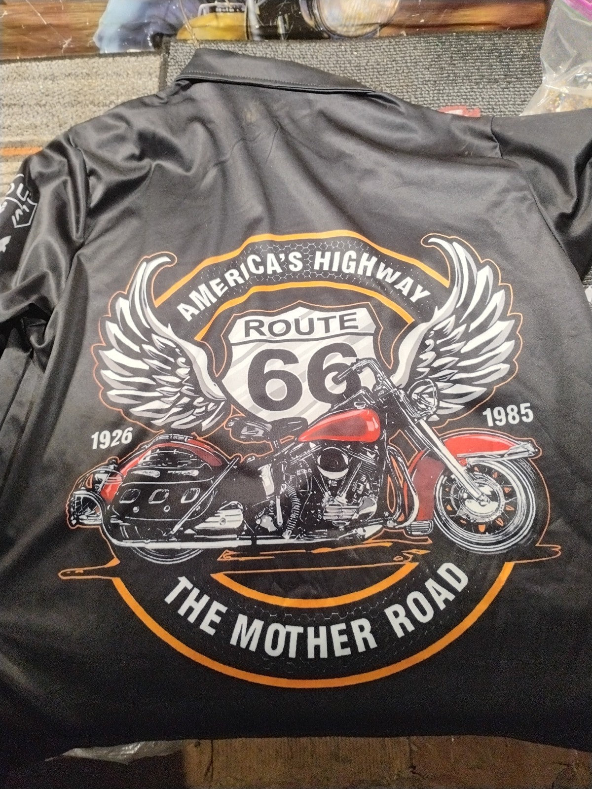 Harley Davidson Motorycle Rocky Top Blue Long Sleeve Shirt Men Medium 21x26