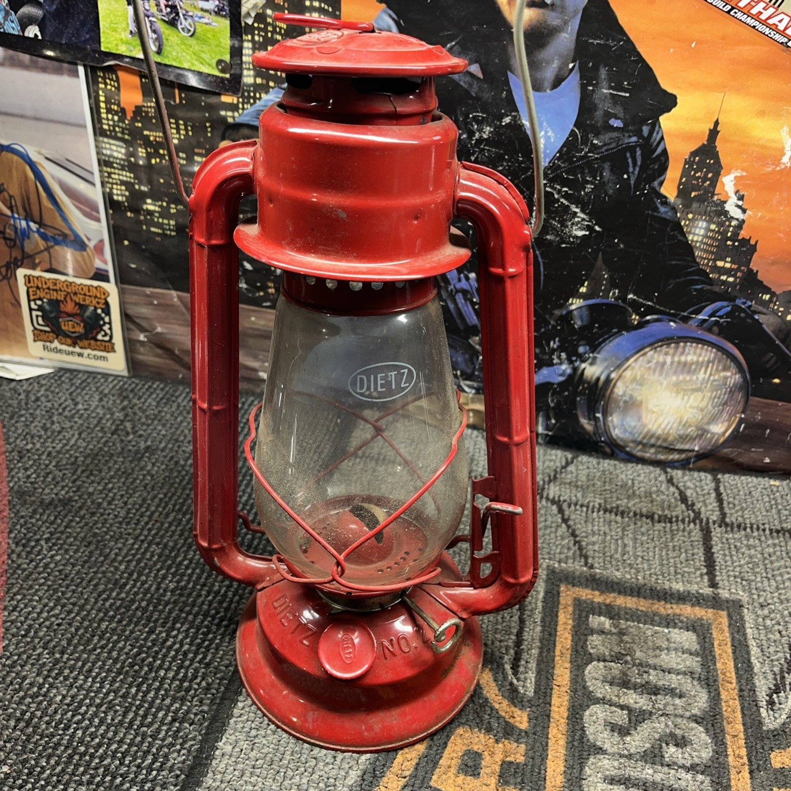 Vintage Dietz No. 20 Junior Red Kerosene Lantern