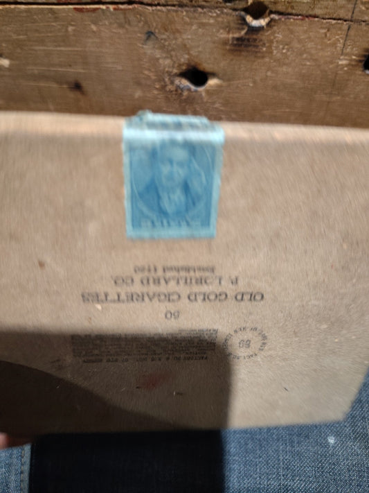 Travelstamps: 1933 US Revenue Series 103 - 50 Class A Cigs Stamp On Old Gold Box