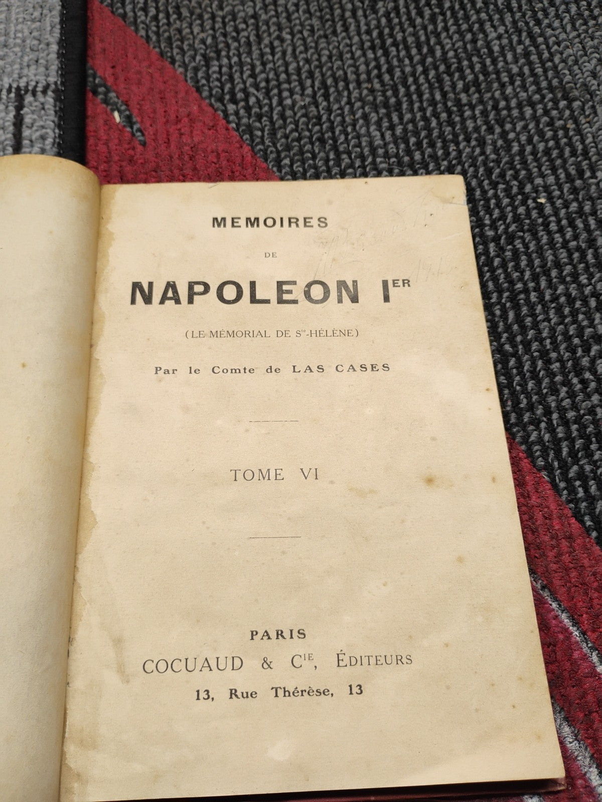  Mémoires de Napoléon 1er Tome X Comte Las Cases. Cocuaud Éditeurs. 