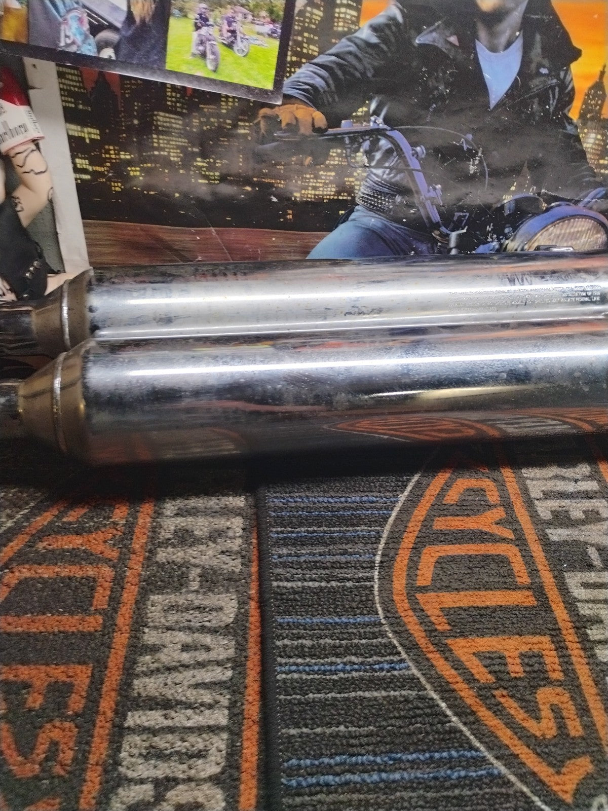 17-23 Harley Davidson Tri Glide Ultra Chrome Exhaust Mufflers Muffler 64900244A