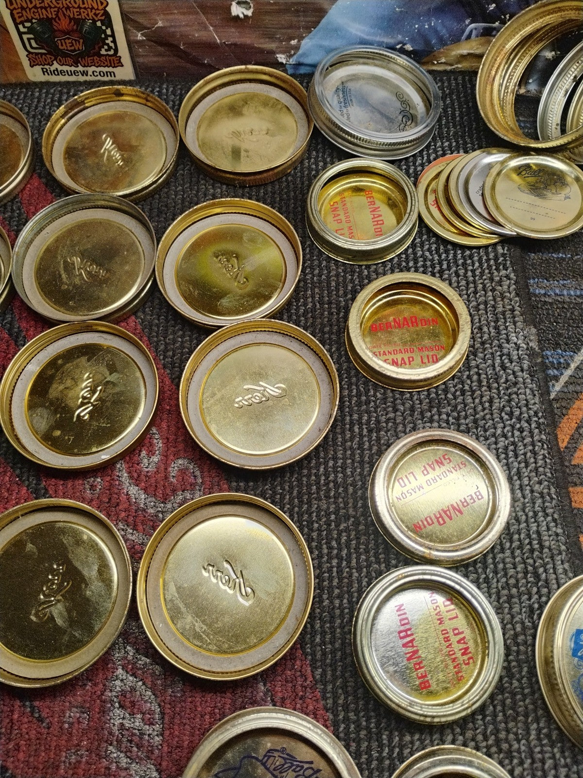 Vintage Kerr Regular Mason Jar 12 Lids Gold In Original Box Canning Food 