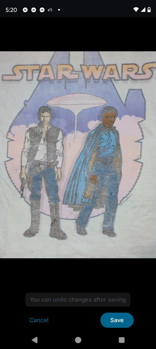 Star Wars Retro Vintage T-Shirt Lando Han Solo Milinium Falcon L.