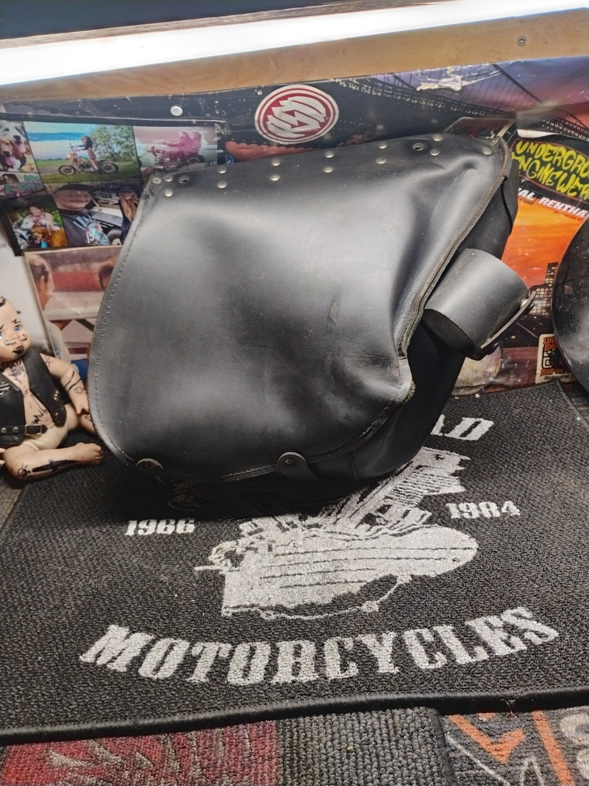 Motorcycle seat bags Saddle Bag Leather Left& Right With Cup Holders
