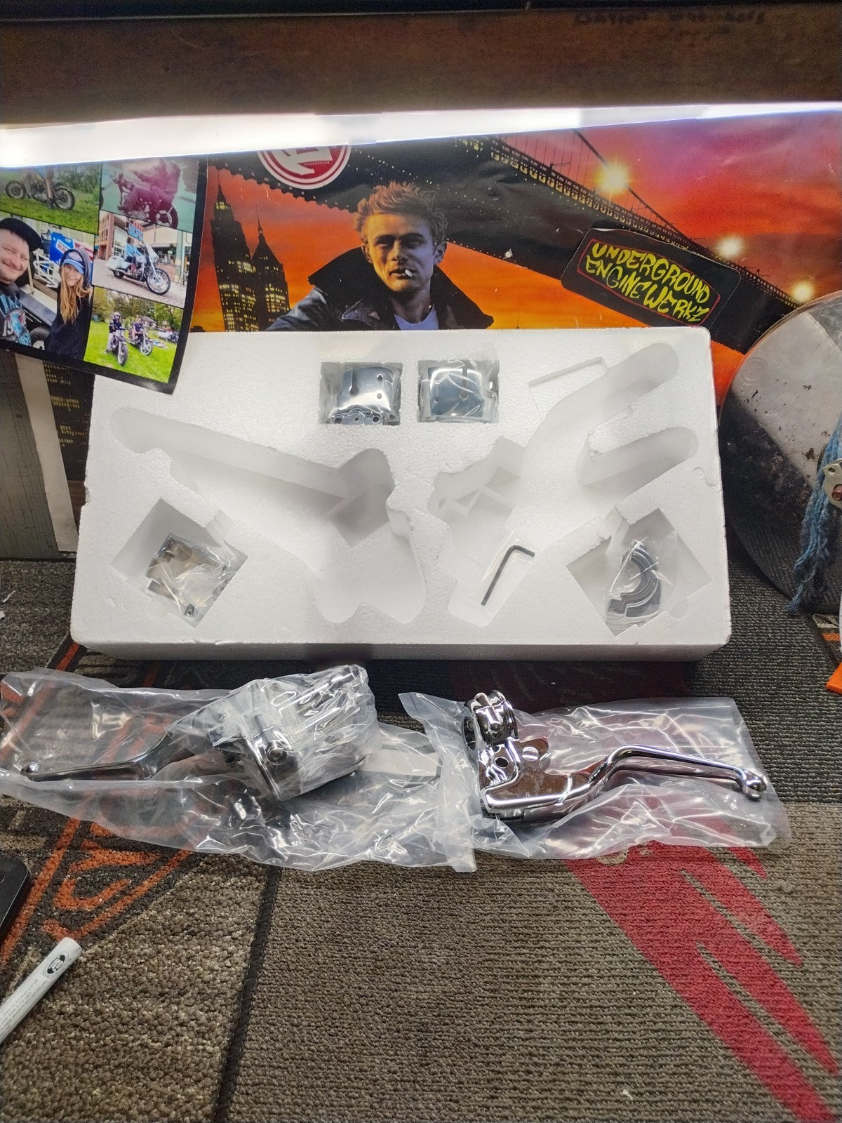 Chrome H/B Control Kit 14mm W/O Switches Fits 14-19XL Art No 22-0841