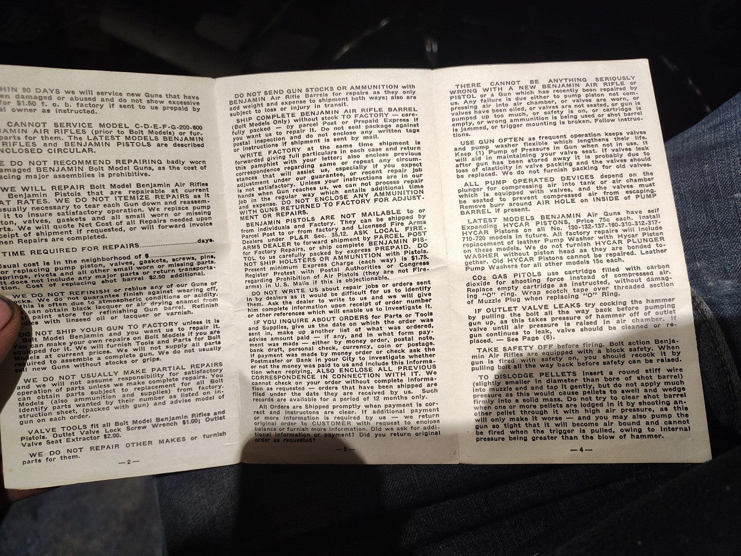 Vintage Rare Benjamin Beacon ownwers manual  paper work 