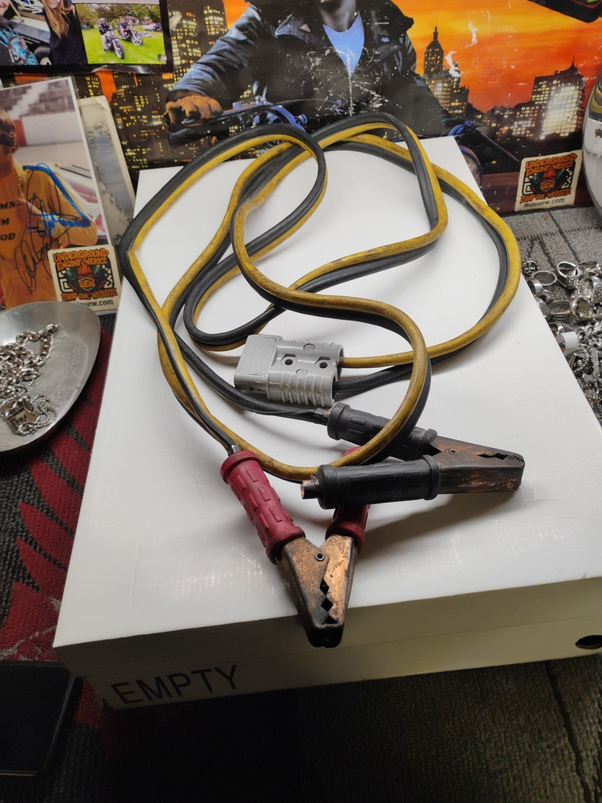 2 Awg 13 FT QUICK -  DISCONNECT JUMPER-BOOSTER CABLE GREY U.S.A MADE