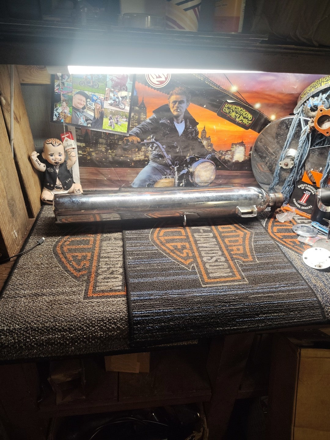 Harley-Davidson Dyna FLD Rear Chrome Exhaust Muffler 65906-12 2012-2016