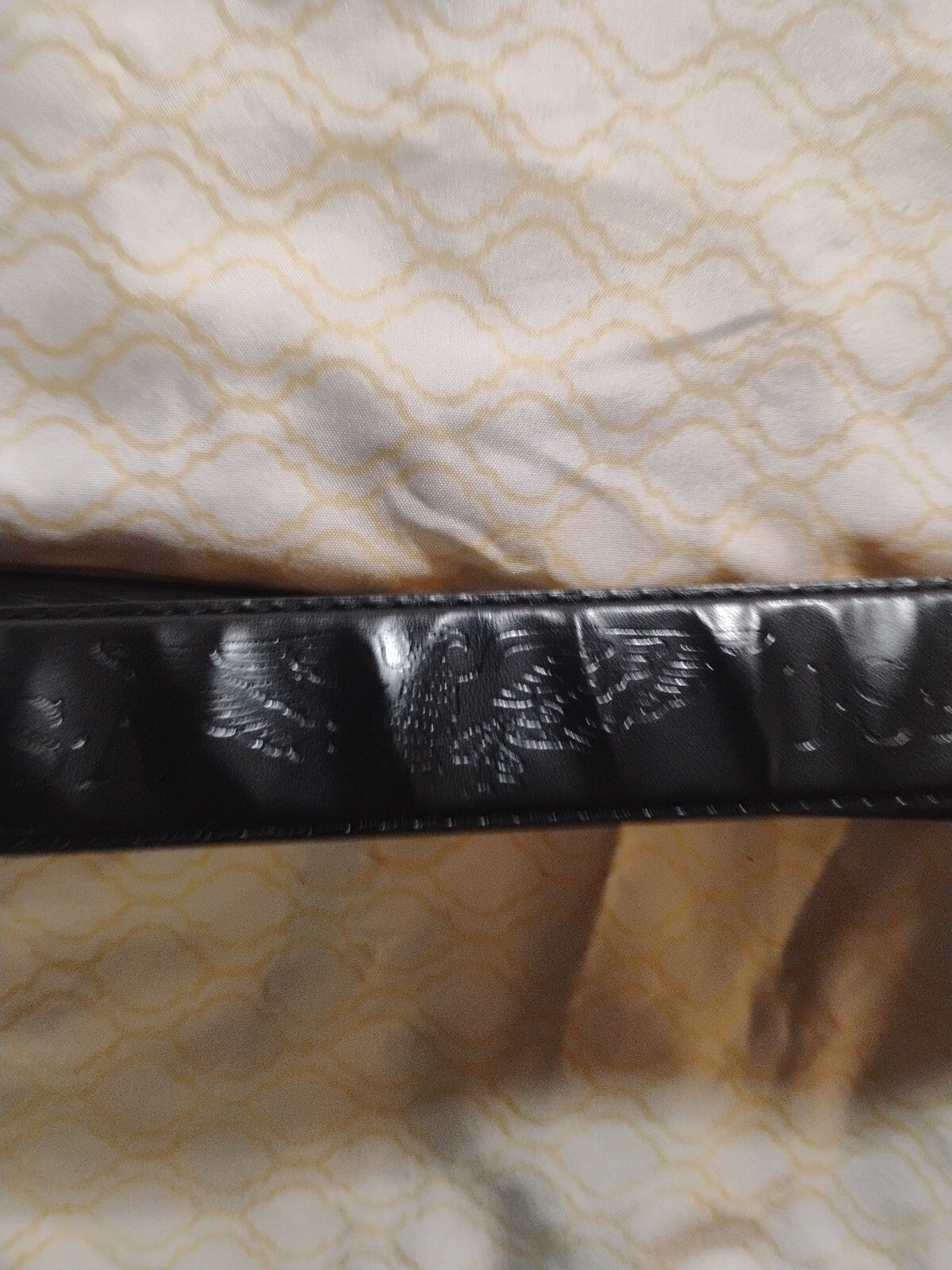 USA Eagle Genuine Leather Belt Size 34-36 Black Vintage USA American Bald Eagle