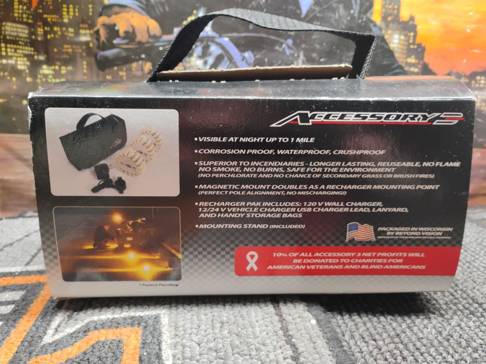 Accessory 3 Rechargeable Tri-Flare LED Warning Flare Kit 