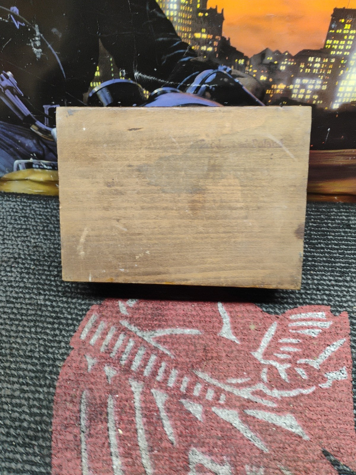 Vintage Polish Pyrography Wood Burned Folk Art Box Hinged Lid- Medallion Pattern