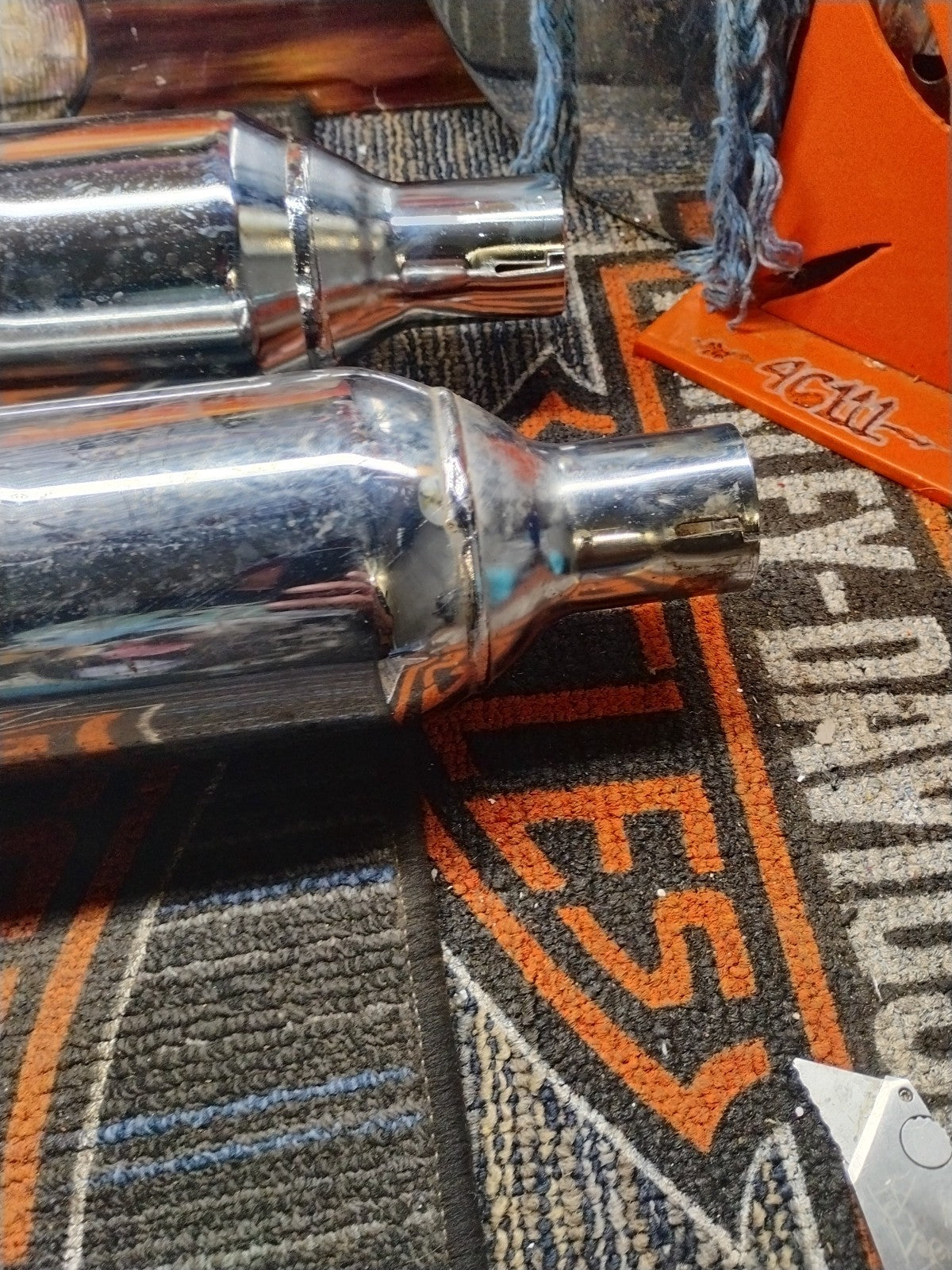 NEW TAKE OFF Road King HARLEY DAVIDSON Muffler Exhaust Pipe # 65546-98 65547-98