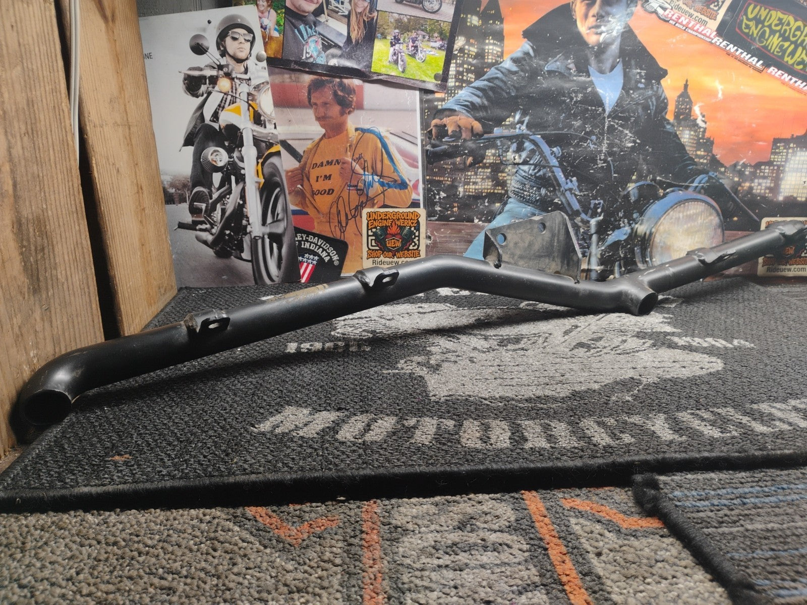 OEM Harley-Davidson Sportster Exhaust Support Bracket Black Steel