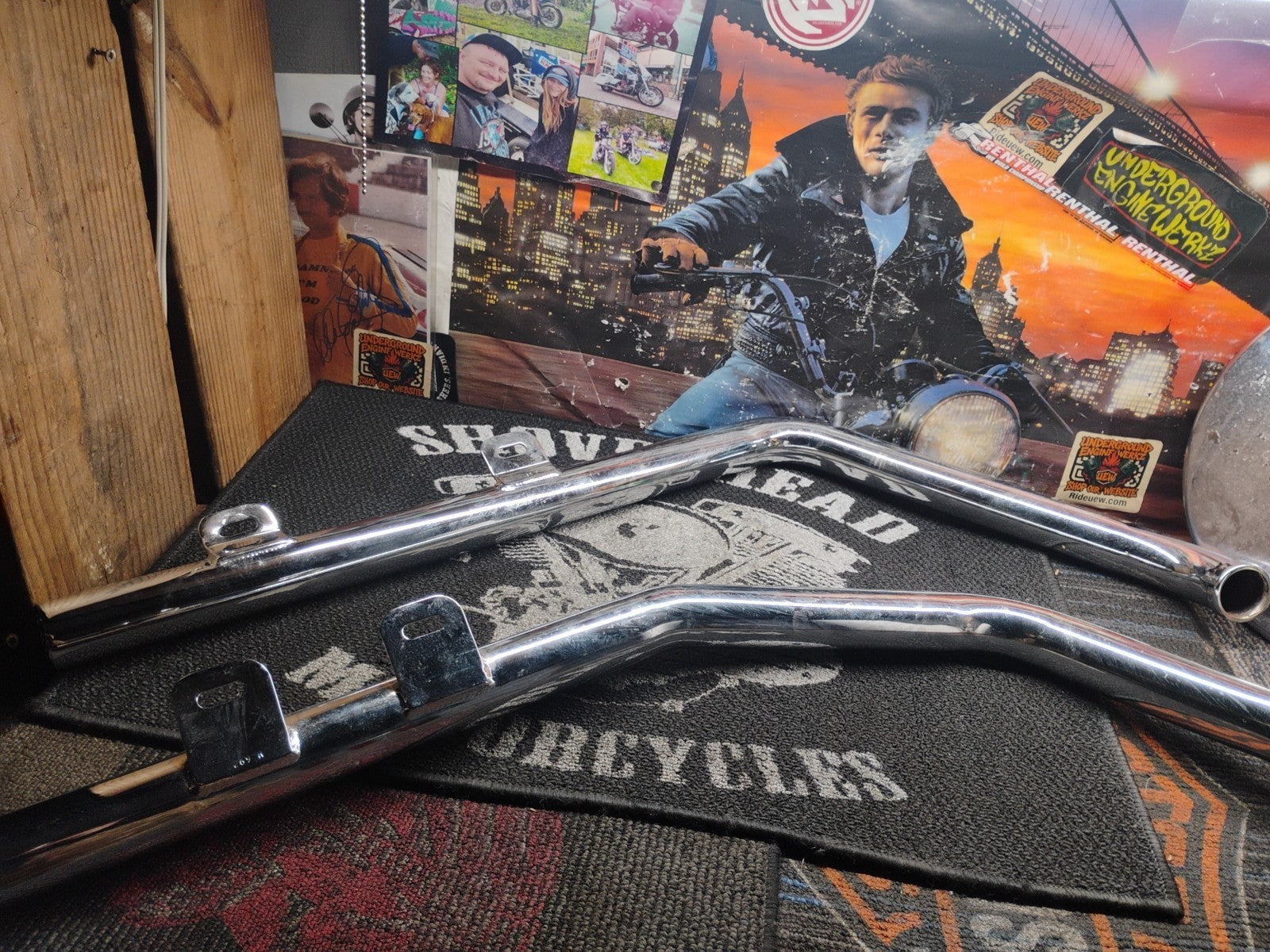 Harley Davidson Exhaust Header Pipes Chrome 269 F & R Dual Front Rear softail