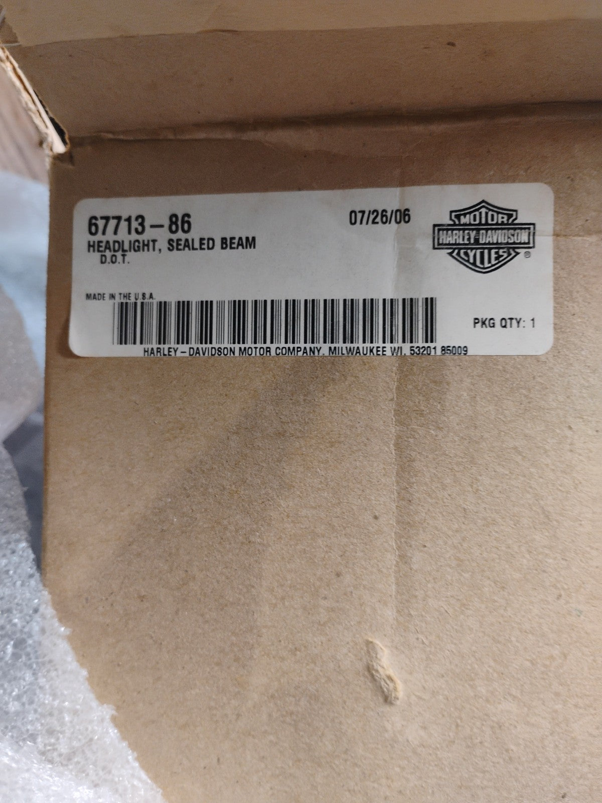 HARLEY DAVIDSON 7" SYLVANIA HEADLIGHT HEADLAMP 