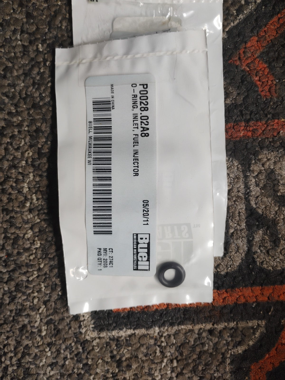 Buell OEM P0028.0288 Fuel Injector O-Ring Seal
