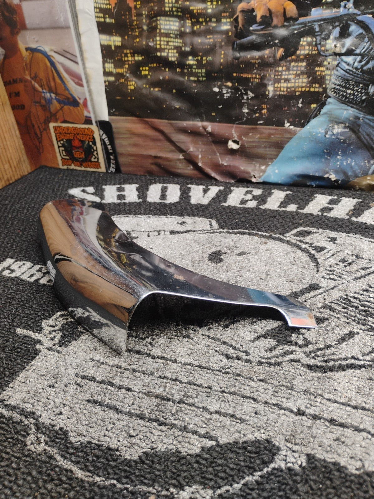 AMF Harley-Davidson 65707-77 Chrome Left Vertical Exhaust Heat Shield