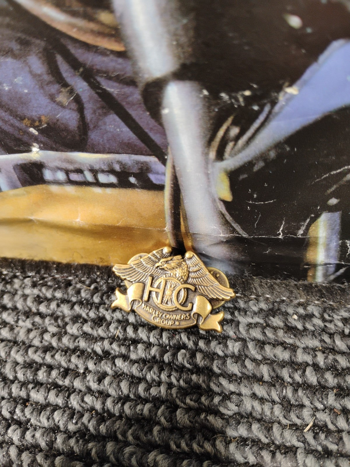 Harley Davidson Brass Tone Pinback Eagle 1993 90th Anniversary HOG VINTAGE