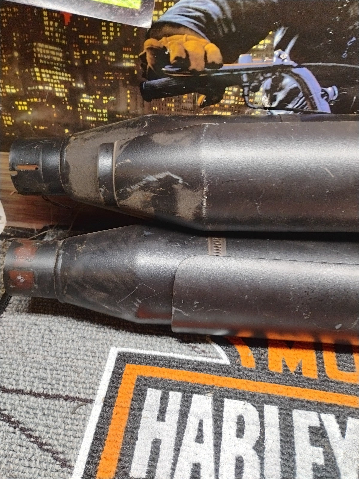 Genuine 14-23 Harley Davidson XL1200 883 Sportster Slash Cut Slip On Muffler Set