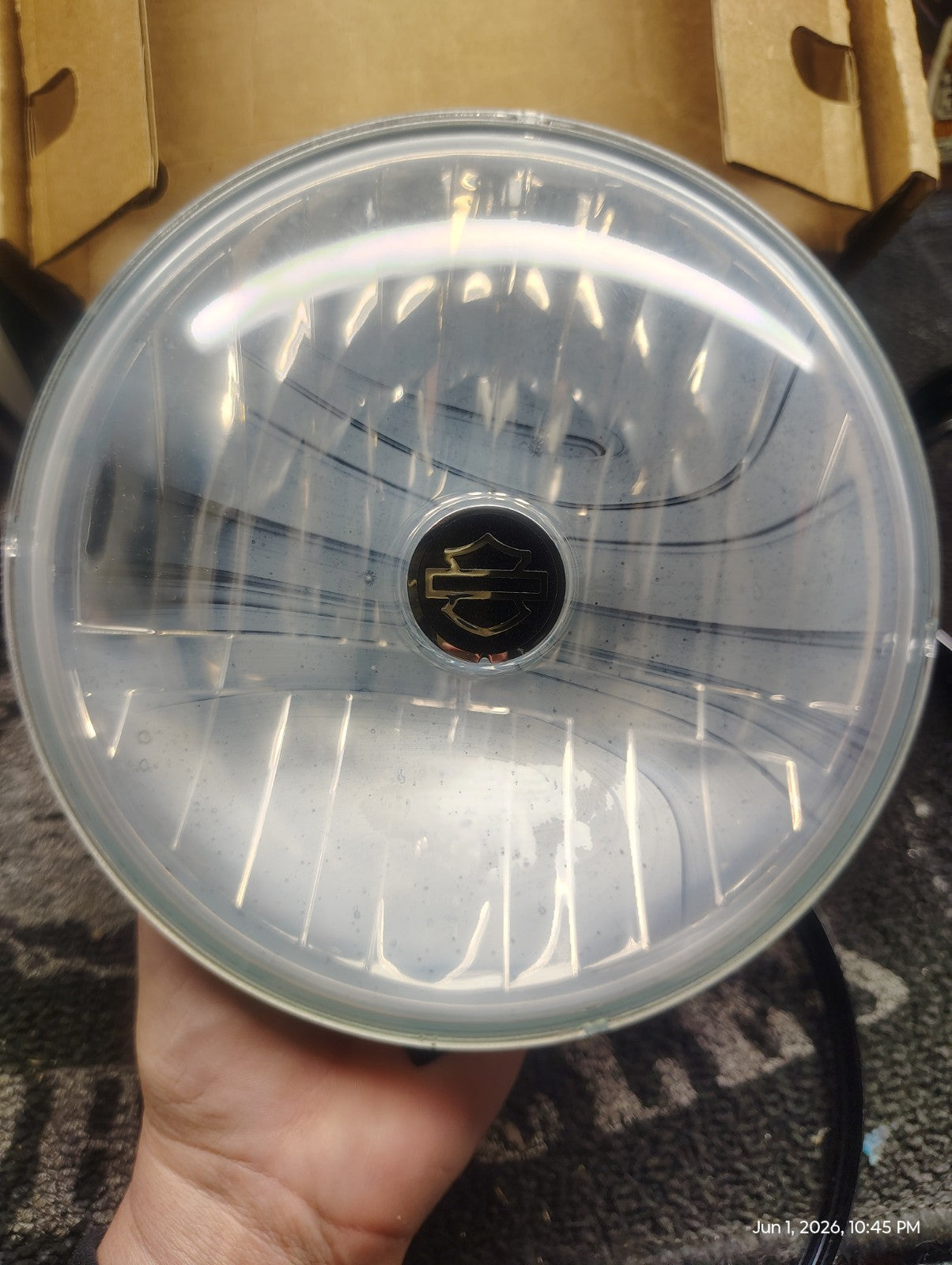 OEM Harley-Davidson Headlamp Assembly Black Trim Ring 68342-05A 7" Headlight
