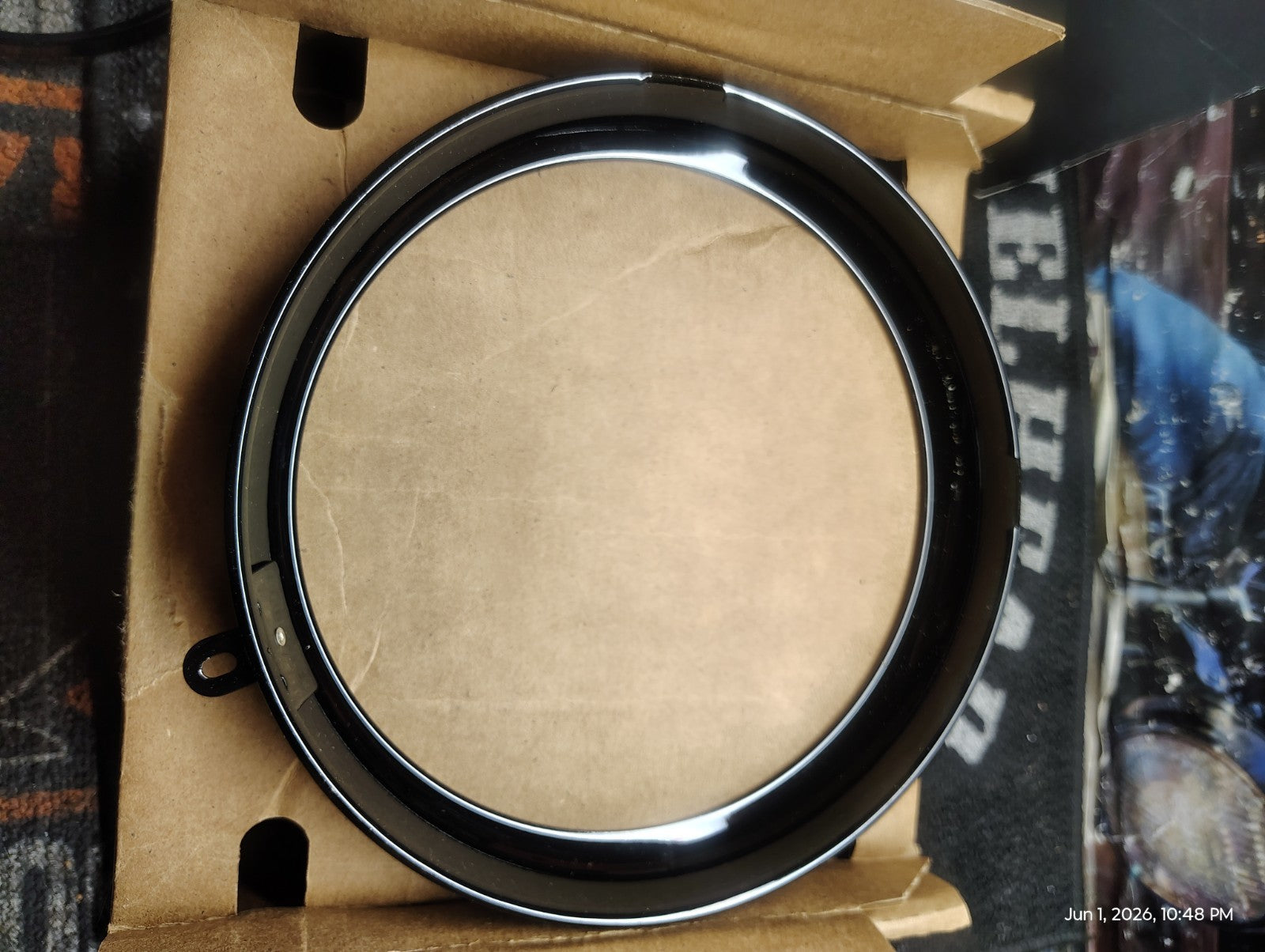 OEM Harley-Davidson Headlamp Assembly Black Trim Ring 68342-05A 7" Headlight