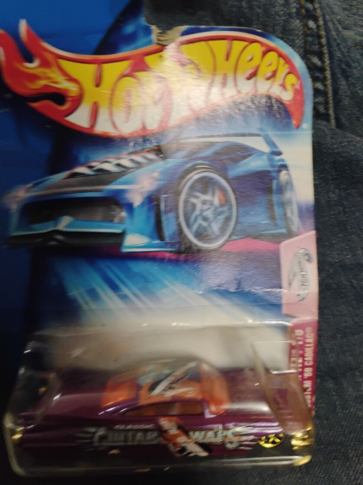 2004 Hot Wheels CUSTOM '59 CADILLAC #143 short☆ plum/gold;guitar wars🎸CRANK ITZ