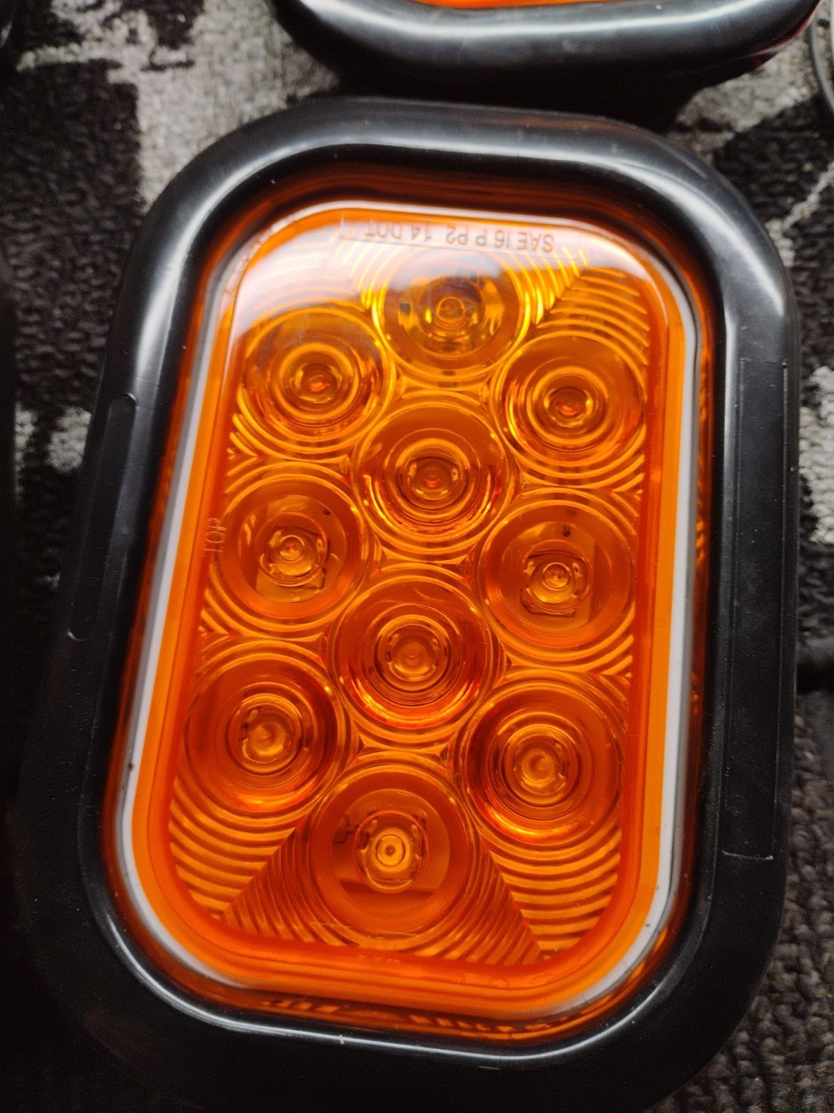 Amber 5" x 3" Rectangular LED Tail Lights DOT 80 Inch Trailer Tow Truck