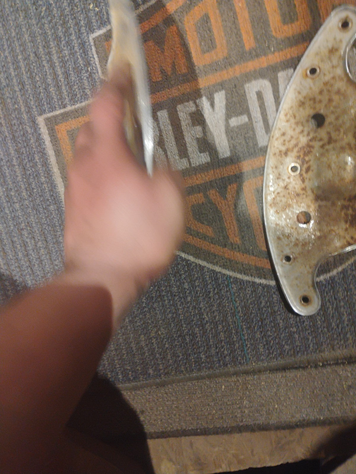 Harley chrome Shovelhead FL front fender mounts brackets supports