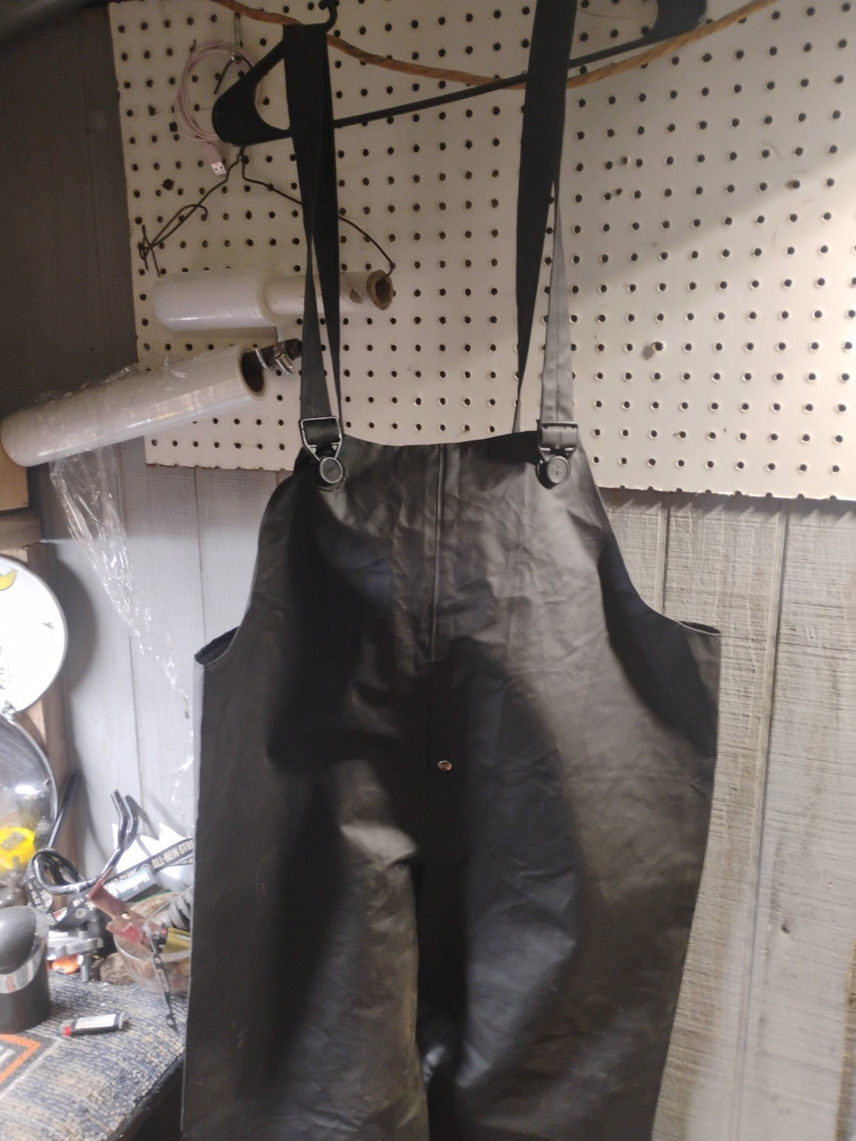 Black Protective Wear Overalls Waders Bib Pants Rain Wear Size M Never Worn