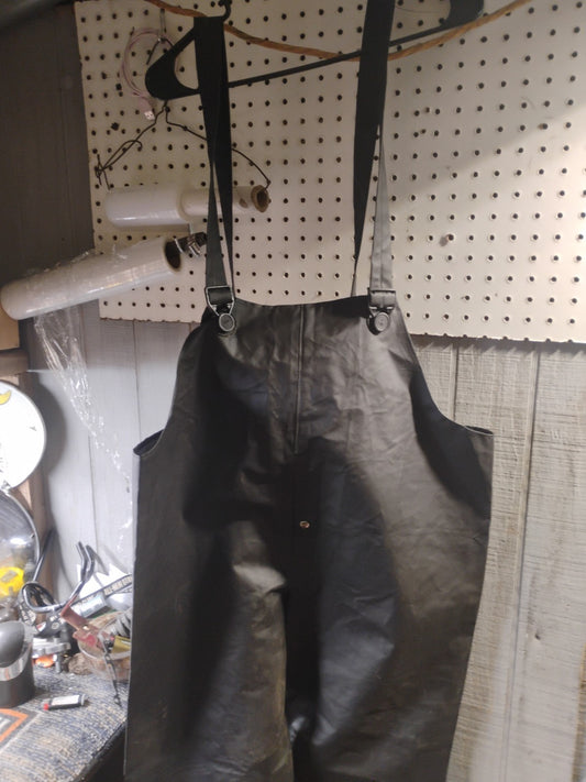 Black Protective Wear Overalls Waders Bib Pants Rain Wear Size M Never Worn