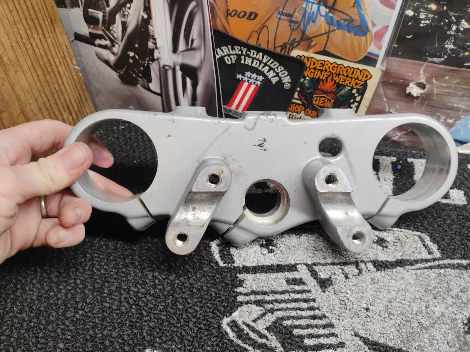 OEM Buell Lightning XB12S Upper Triple Tree Clamp Handlebar Mount Silver