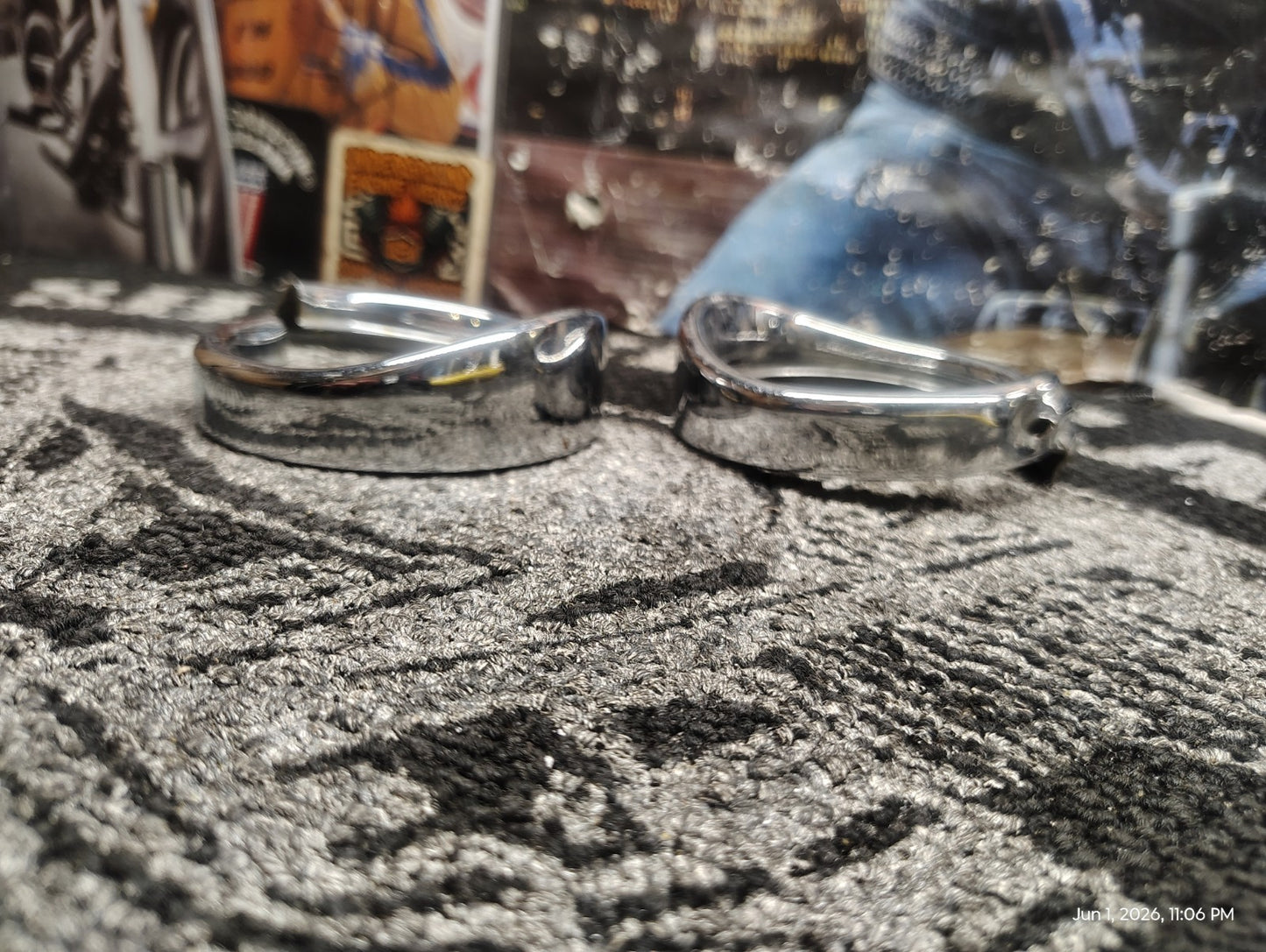 Harley-Davidson Chrome Passing Lamp Trim Rings Pair Auxiliary Spotlight Bezels