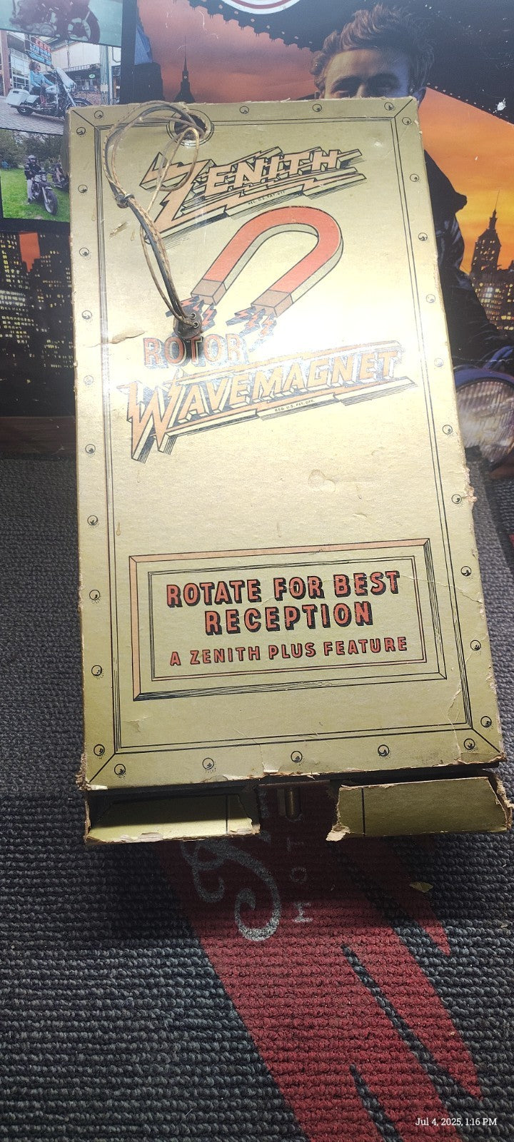 Orig 1940's ZENITH Complete ROTOR WAVEMAGNET ANTENNA w/Mounting BRACKET & SPRING