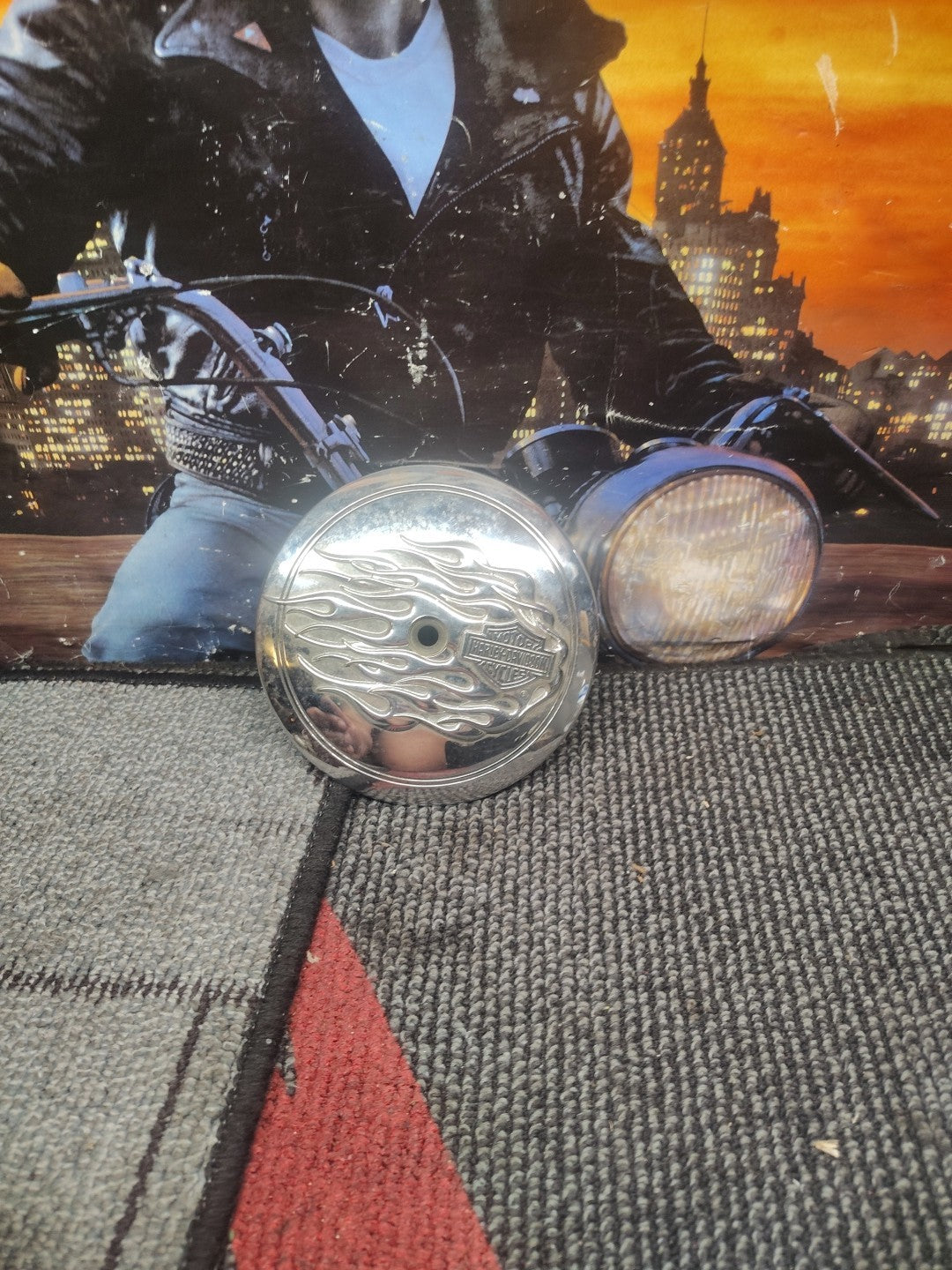 [USED] Harley Genuine Chrome Flame Air Cleaner Trim 29430-06 