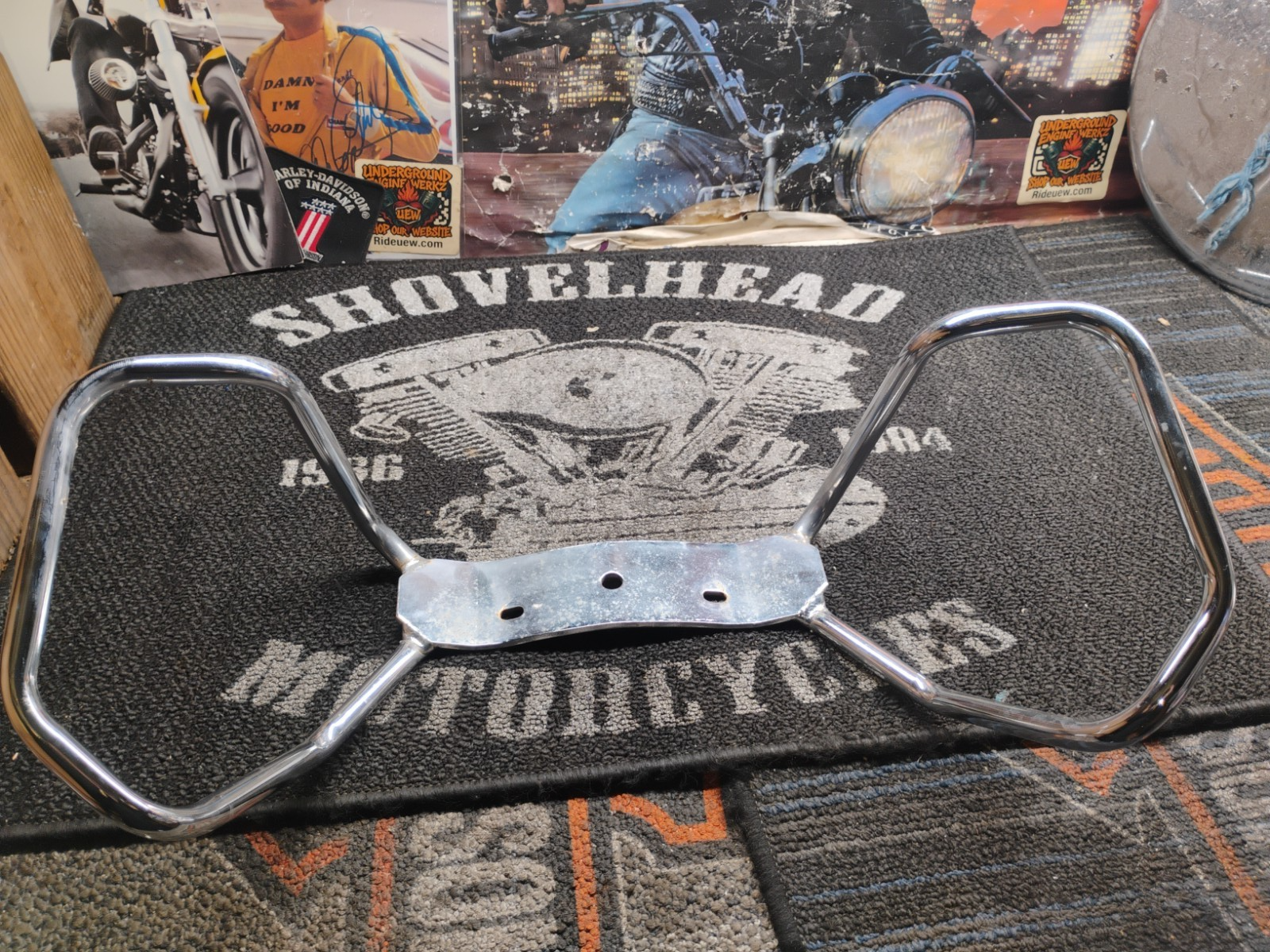 Harley-Davidson Touring FLH Rear Passenger Grab Bar Chrome OEM 91583-99
