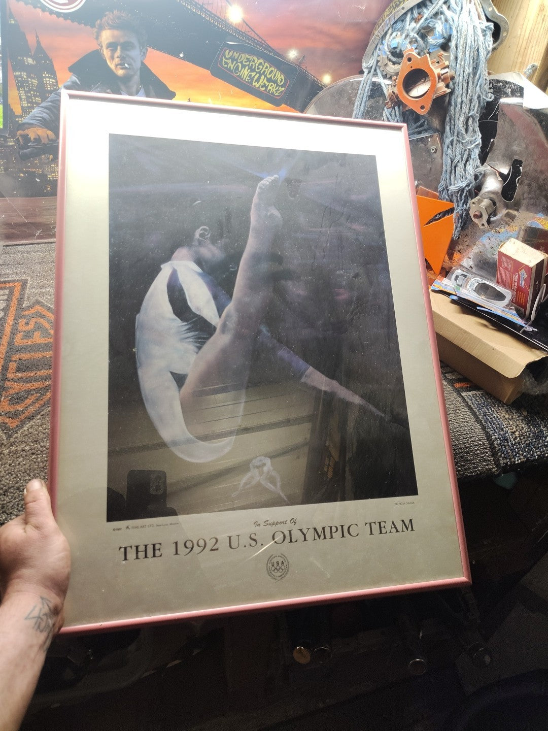 1992 US OLYMPIC GYMNASTICS TEAM 18x24" Framed OFFICIAL Poster by PATRICIA CAJIGA