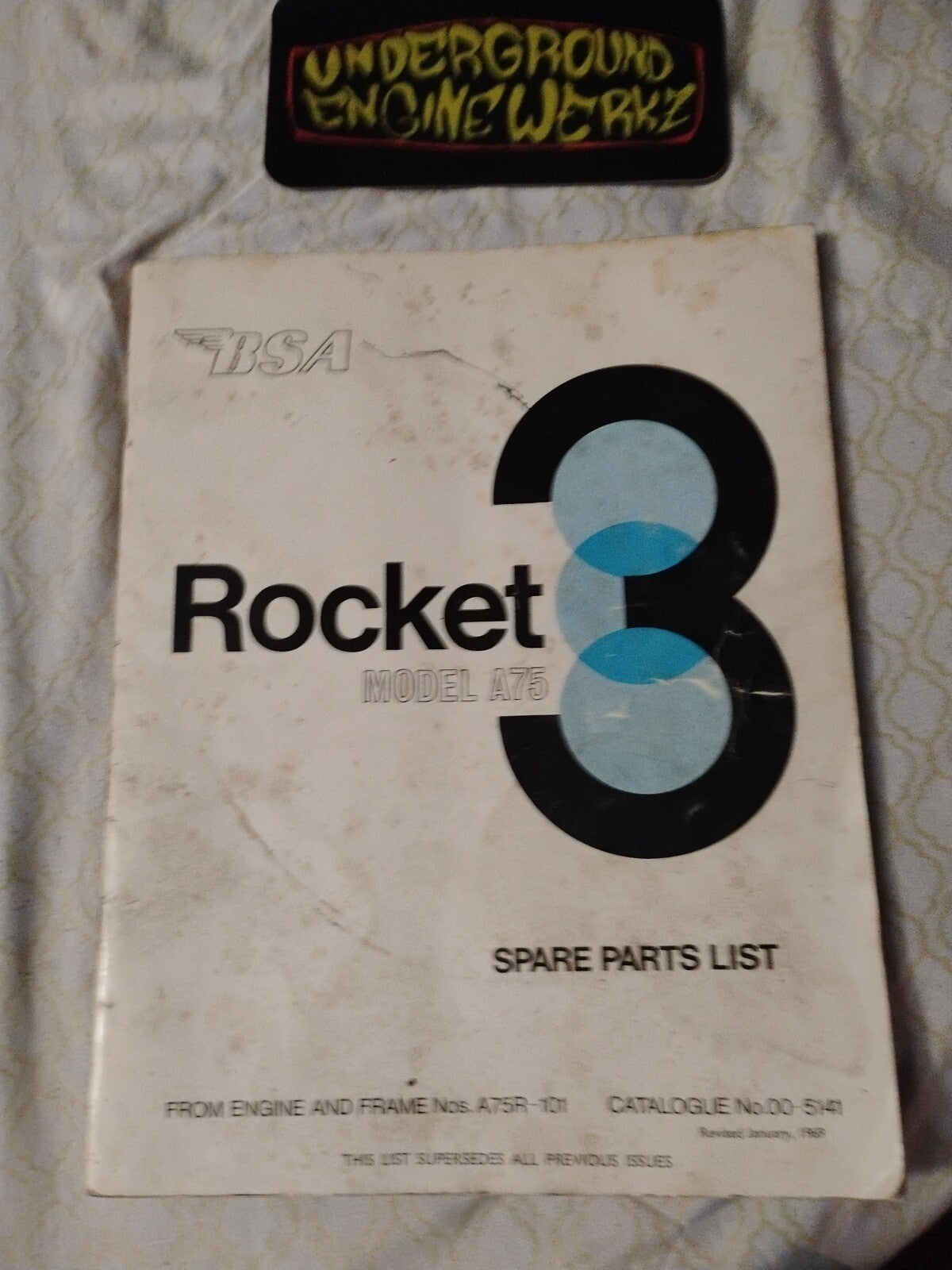 1970 BSA ROCKET 3 FACTORY SPARE PARTS LIST ~ WORKSHOP MANUAL REPAIR REBUILD BOOK