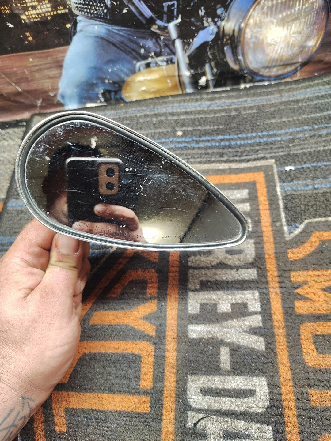 Harley Dyna Sportster Softail FXR & Sportster Right Chrome Rear View Mirror