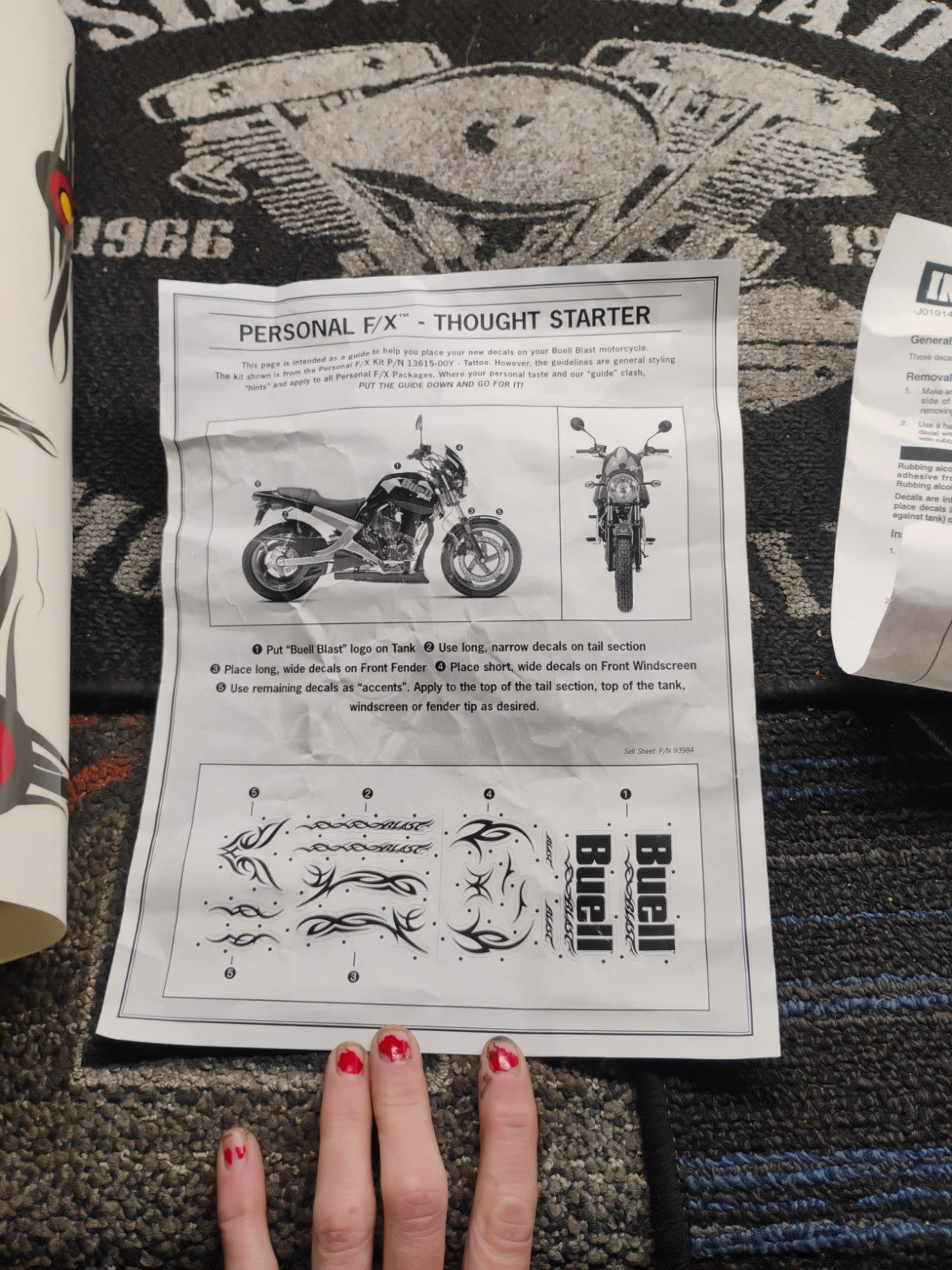 NOS Buell Blast Mesa Personal FX Art Decal Set 2 H-D 13622-00Y