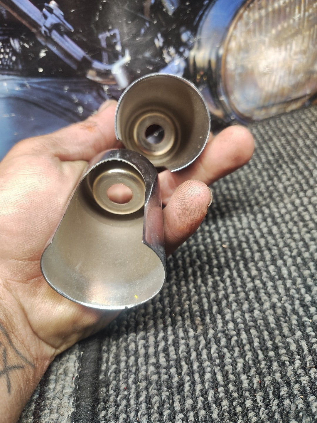 Upper Shock Stud Covers Chrome Tall Style fits 2017 Harley Davidson Twin Cam 