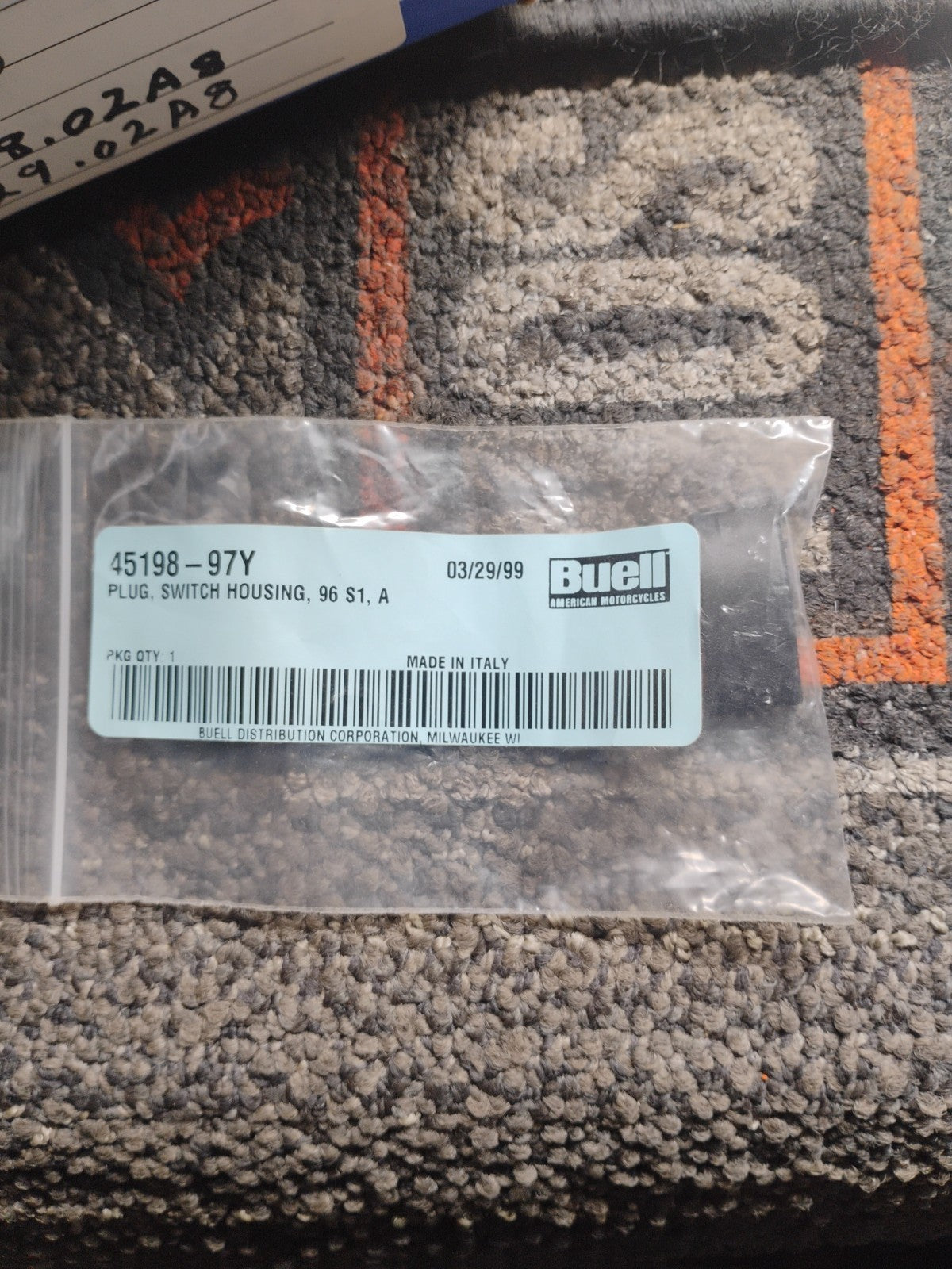 Buell OEM 45198-97Y Plug Switch Housing S1 S1W NOS