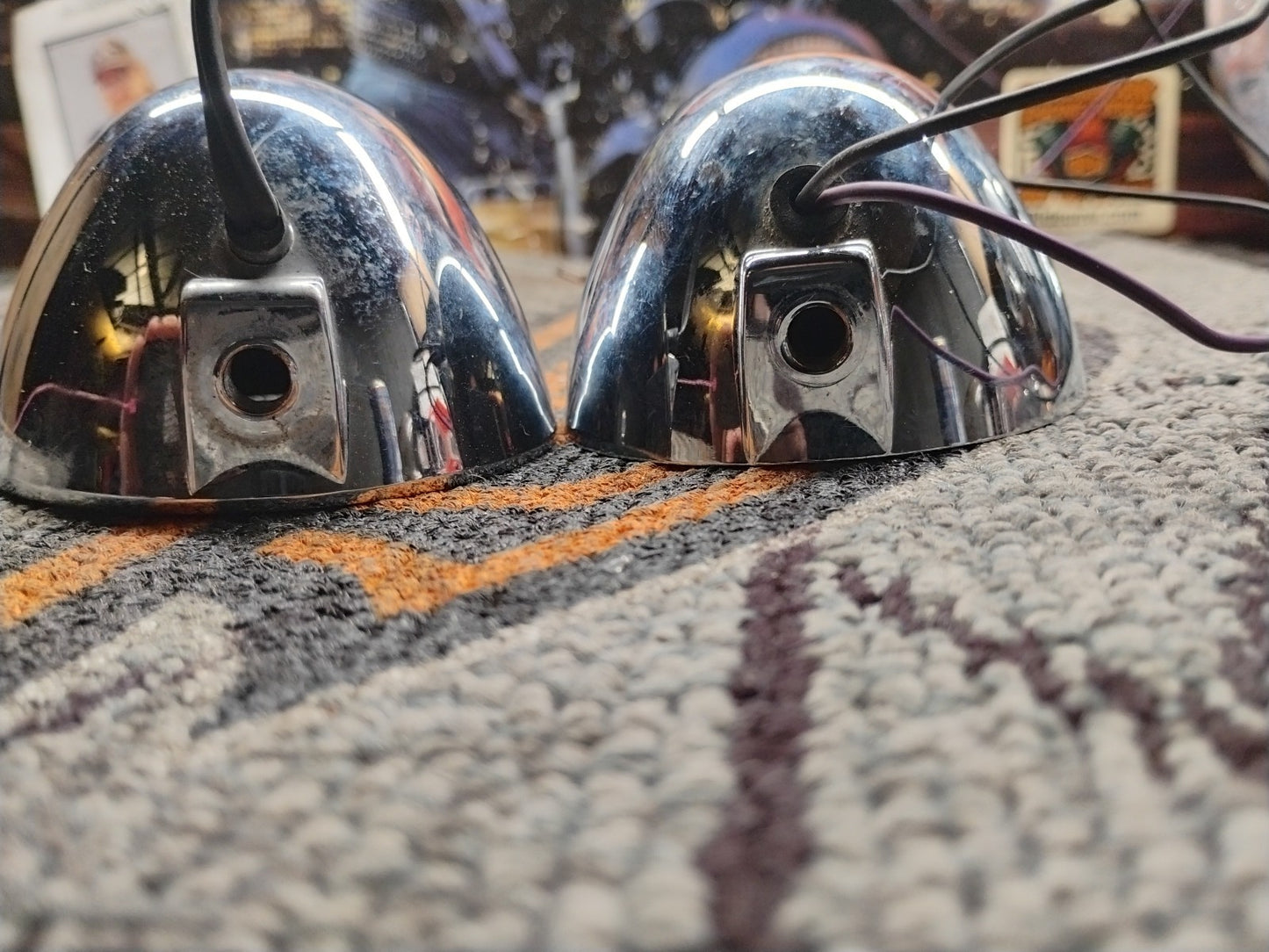 Pair Of Harley Davidson Chrome Light Housing 3"  