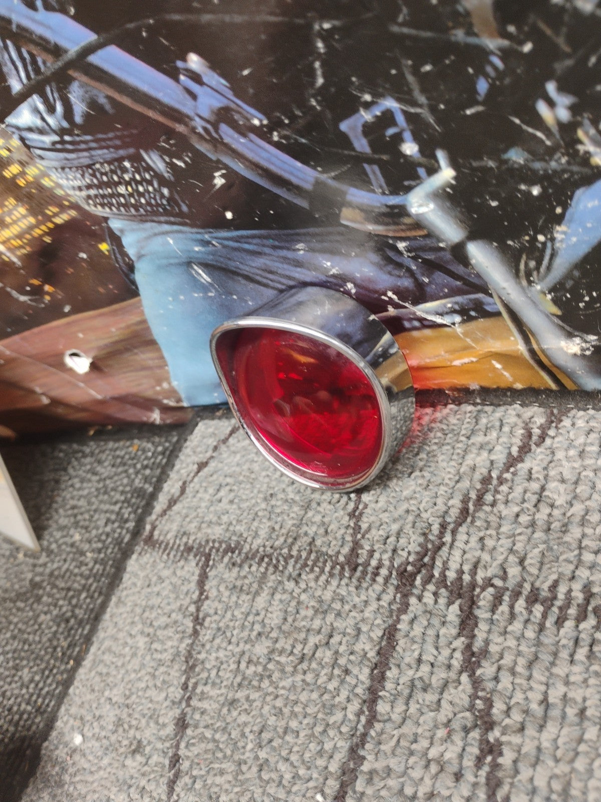 Chrome Turn Signal Bezel Red Lens for Harley Davidson by V-Twin