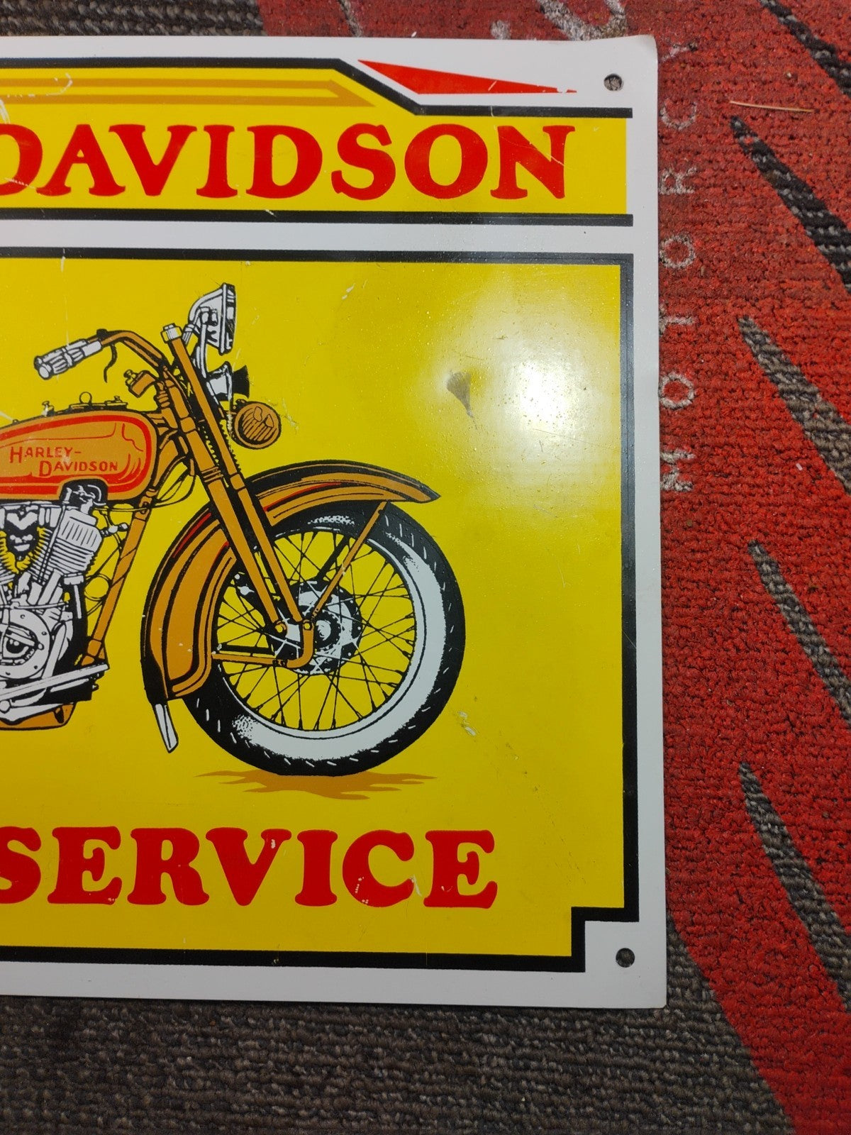 Vintage HARLEY DAVIDSON MOTORCYCLES PARTS & SERVICE  Metal ADVERTISING SIGN