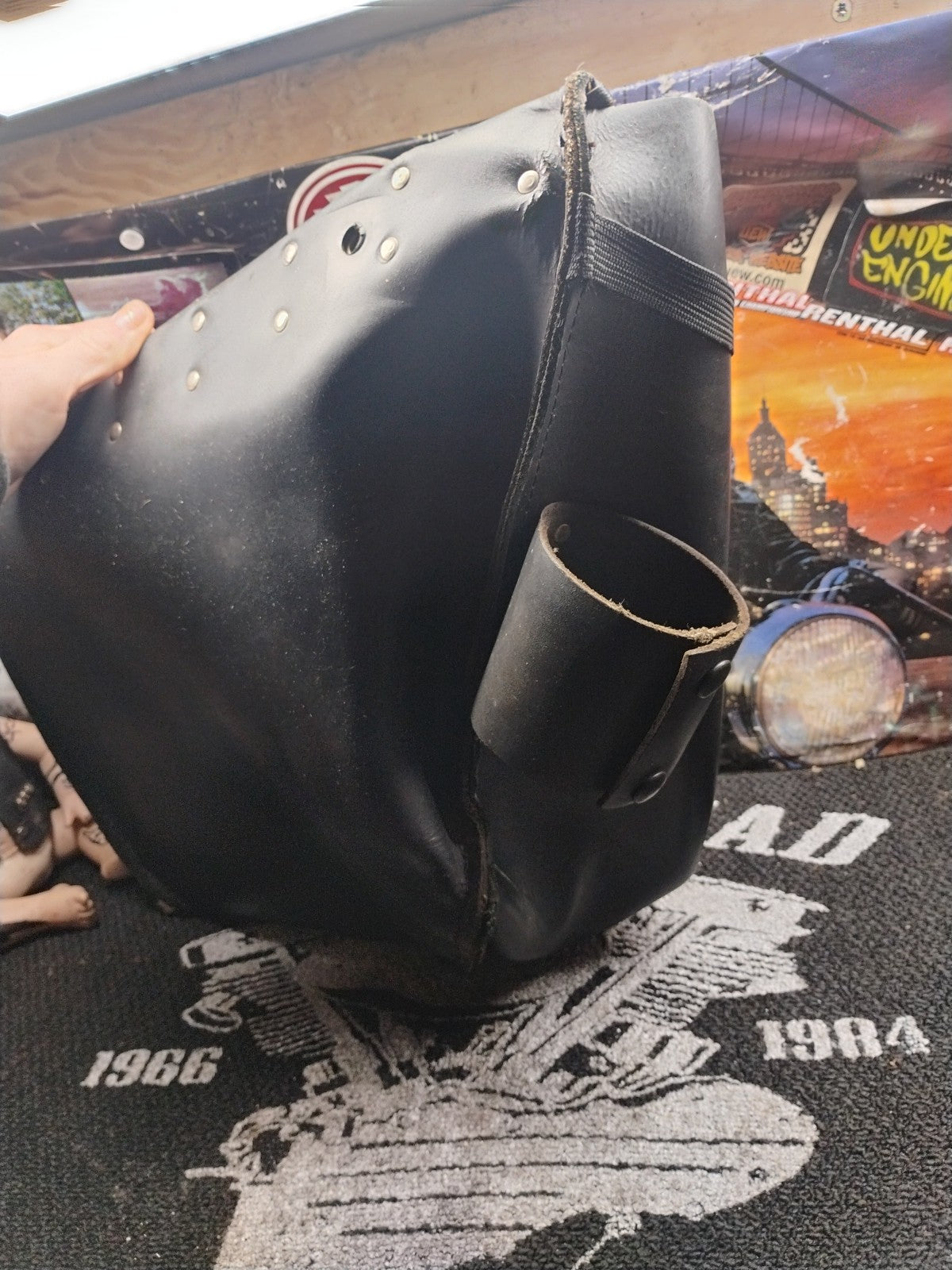 Motorcycle seat bags Saddle Bag Leather Left& Right With Cup Holders