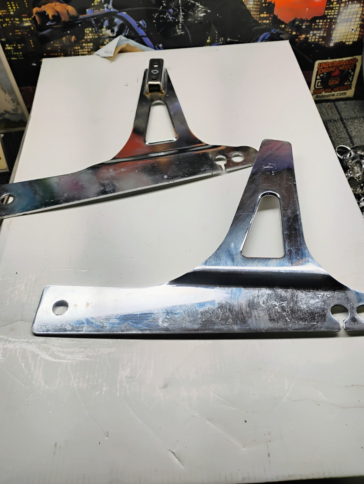 HARLEY DAVIDSON BACK REST MOUNTS CHROME OE 