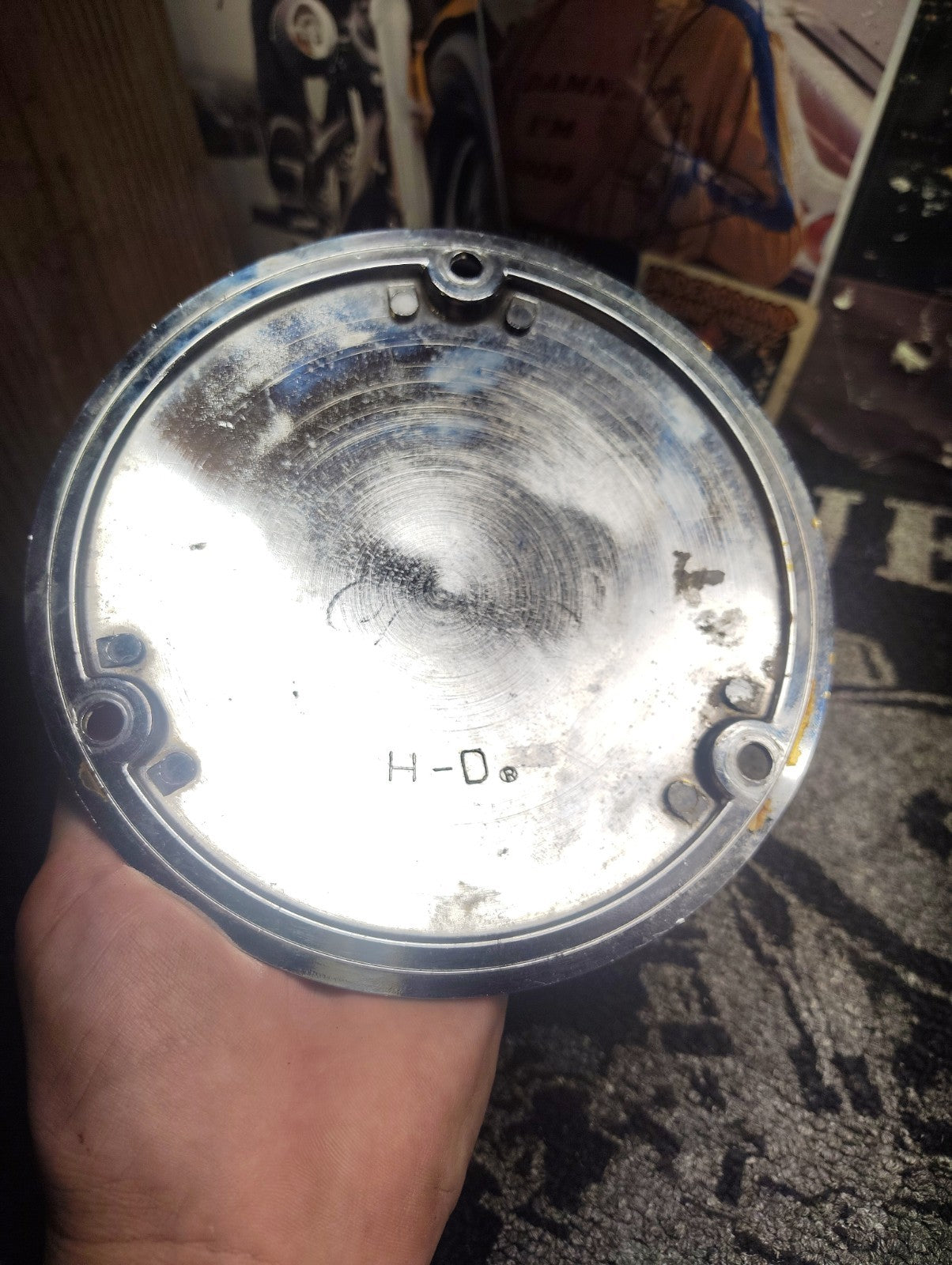 Custom Chrome Derby Cover Flames Harley-Davidson Big Twin FLH FLT FX 1965-1998