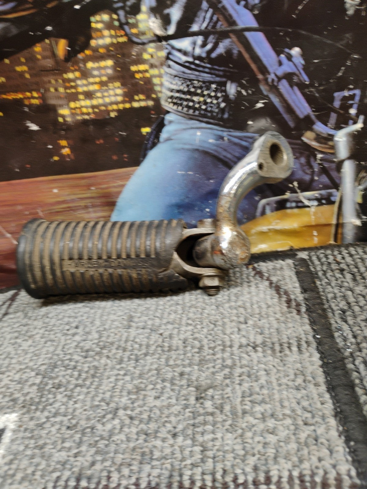 crusty harley OEM Knucklehead Panhead Shovelhead Buddy Passenger Peg W Mount Bra